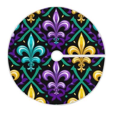 Imagem de Blueangle Saia de árvore de carnaval de 90 cm saia de poliéster macio para decoração de carnaval (267)