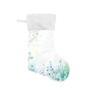 Imagem de GakkiGii Pacote com 2 meias de Natal com bolhas de aquarela, decoração grande para pendurar na parede da árvore da lareira, 45 x 31 cm