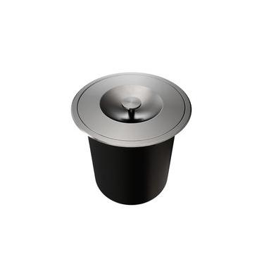 Imagem de Lixeira de Embutir Redonda Docol Massima em Aço Inox Escovado com Balde Plástico 6 Litros