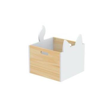 Imagem de Caixa Organizadora Infantil Tramontina Baby Friends em Madeira com Acabamento Branco