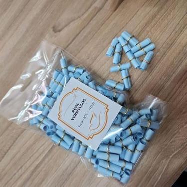 Imagem de Reposição para Pote de Benções 160 Versículos Bíblicos Inspiradores com Elo Dourado Renovador de Fé Mensagens Espirituais Para Presentes Devocionais e Lembrancinhas (Azul)