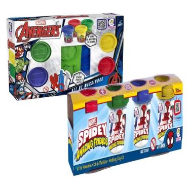 Imagem de COMP Kit Massinhas Brinquedos Infantis: Marvel Vingadores c/ Acessório