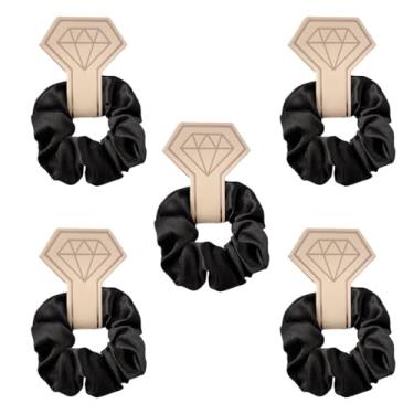 Imagem de 5 peças de laços de cabelo de seda para presente de dama de honra - elásticos não prejudiciais, lembrancinhas de despedida de solteira e acessórios de cabelo de casamento, enchimentos de caixa de