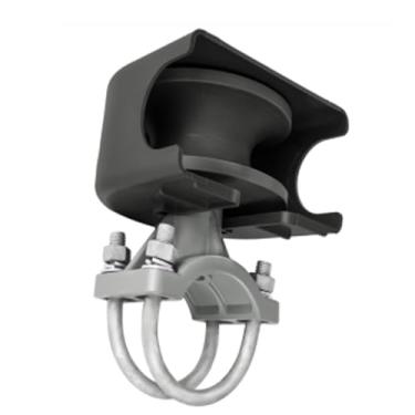 Imagem de Pubotlu Rolo cantilever de nylon, rolo de portão deslizante molduras de portão de 6 cm, peças de cerca de elo de corrente de poste redondo de 10 cm (curvado com capa)