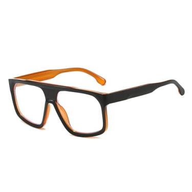 Imagem de Óculos de sol retrô masculino, fashion, transparente, espelhado, UV400, feminino (chá preto transparente)