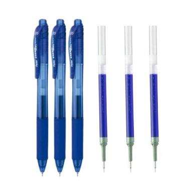 Imagem de Kit com 3 canetas Pentel Energel 0.5 com 3 refis