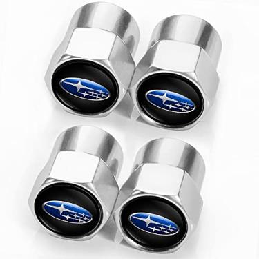 Imagem de Tampa da haste da válvula de pneu para Subaru Ascent BRZ Crosstrek Forester Impreza Legacy Outback WRX STI XV Crosstrek Belt O-Ring Seal Tampas de válvula de pneu resistentes à corrosão, pacote com 4