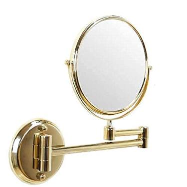 Imagem de YYBOES Espelho de maquiagem montado na parede com rotação de 360 graus, ampliação 3X, espelho retrátil para penteadeira, espelho duplo