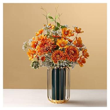 Imagem de LMJYU Flores falsas flores artificiais flores artificiais para decoração, flores de seda artificiais, buquês de flores falsas, arranjos para festa de casamento, decoração de casa, decoração de festa