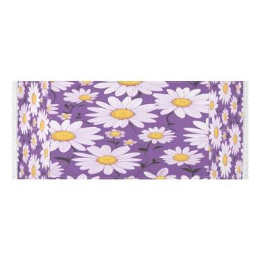 Imagem de Wassud Capas de lavadora e secadora de margaridas roxas, protetor de lavadora com sacos de armazenamento, capa de geladeira à prova de poeira com bolsos para lavanderia doméstica, cozinha, 120 x 55 cm