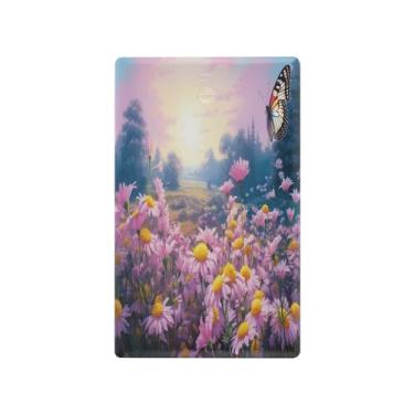 Imagem de Wassud Placa de cobertura de interruptor de luz de campo de flores borboletas, 1 capa de tomada em branco, placa de parede, decoração de casa, sala de estar, quarto, decoração