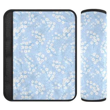 Imagem de Burbuja Capa para cinto de segurança de carro Flowers Stems, macio, confortável, protetor de cinto de segurança para alça de ombro de assento, 1 par médio