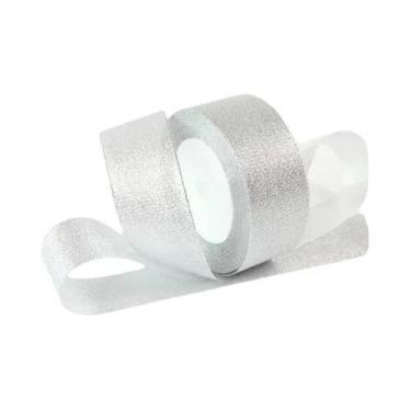 Imagem de Fita Metálica Dourada E Prateada Com Glitter, Rolo De 25 Jardas Para V