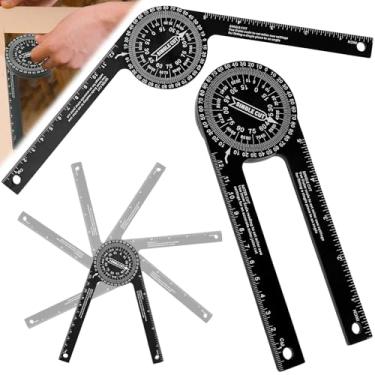 Imagem de Transferidor de serra de esquadria de alumínio, localizador de ângulo à prova de ferrugem de 19,8 cm com rotação de 360° com escalas gravadas a laser de precisão para carpinteiros de marcenaria