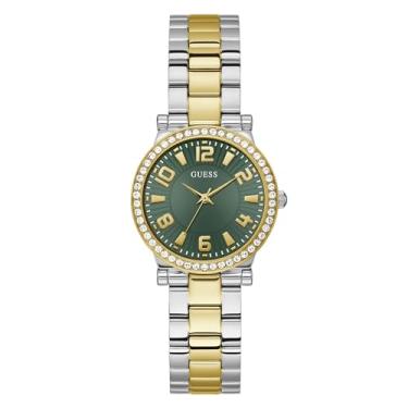 Imagem de GUESS Relógio feminino de aço inoxidável Fawn, Dois tons, GW0686L2