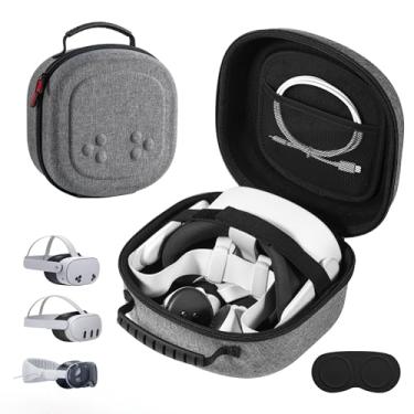 Imagem de DEVASO Estojo Rígido Para Transporte Meta Quest 3/Quest 3S/Vision Pro, Headset Jogos Vr E Controles De Toque, Viagem, Pequena Bolsa Armazenamento Rígida Oculus 3/3S/Vision Cinza