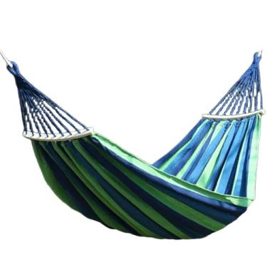 Imagem de Rede de algodão – Capacidade de carga de até 294 kg, grande rede de acampamento portátil com corda de amarrar, fivela de bico de pato, bolsa de armazenamento para uso interno e externo, pátio, jardim