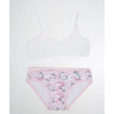 Imagem de Conjunto Juvenil Top e Calcinha DelRio Tam 10 a 16-82329, Branco, Rosa