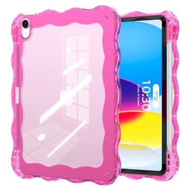 Imagem de SPIUST Capa para iPad (A16) 11ª geração 11 polegadas 2025, 10ª geração 10,9 polegadas 2022, TPU durável com borda ondulada + policarbonato rígido traseiro à prova de choque com parte traseira