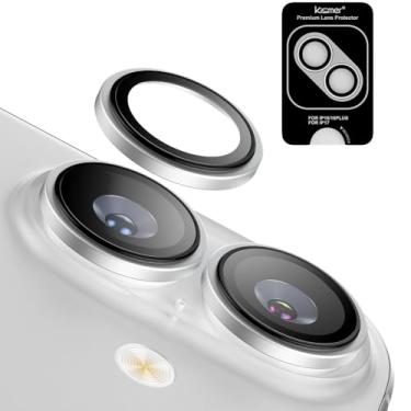 Imagem de KISMER Protetor de lente de câmera para iPhone 17, liga metálica de alumínio, proteção de tela de vidro temperado, prata