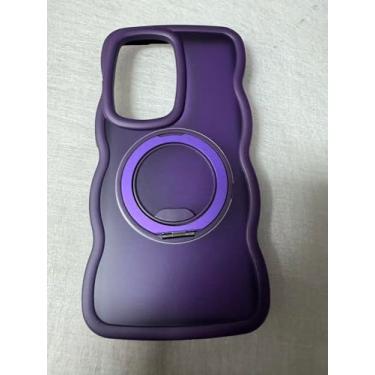 Imagem de YOVIAKK Capa para Samsung S25 Ultra [com moldura ondulada encaracolada (roxa