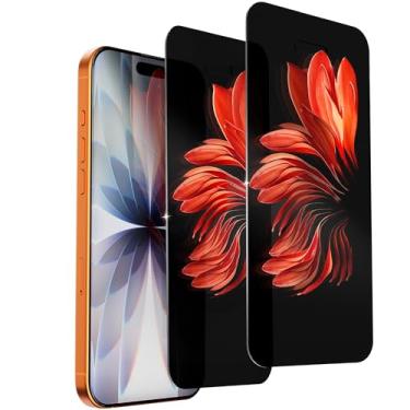 Imagem de Heromiracle Para iPhone 17 Pro Max Privacy Screen Protector Padrão Vidro Temperado para iPhone17 ProMax Película Anti-Espião Luz Azul com Moldura de Instalação, Pacote com 2 (6,9 polegadas)