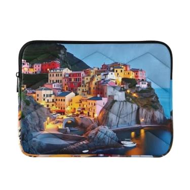 Imagem de Capa para laptop 13, 13,3, 14 polegadas Seaside Town azul à prova de choque capa protetora para notebook capa para dispositivo eletrônico portátil