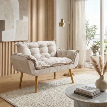 Imagem de Namoradeira Decorativa Para Sala Recepção Consultório Escritório Manicure Alice Suede