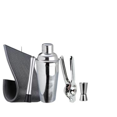 Imagem de Kit Caipirinha Inox 5 Peças | Coqueteleira 500ml ou 750ml Socador Dosador (KIT COQUETELEIRA 750ML TP30X15)