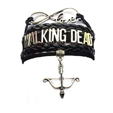Imagem de DOLON Pulseira Infinity Love Walking Dead, pingente de flecha e arco, 13 inch, Couro