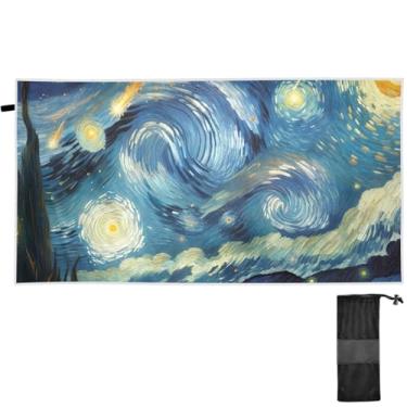 Imagem de TSENQUE Toalha de praia de chuva meteoro noite estrelada toalhas de areia grandes para praia toalha de praia multicolorida à prova de areia secagem rápida viagem praia piscina ioga acampamento viagem