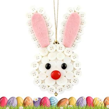 Imagem de Kit de Fabricação de Enfeites de Botão - Decoração de Páscoa Coelho e Ovo para Casa | Kits de Artesanato Feitos a Mao para Todas as Idades,Para Crianças Adultos Sala Quarto Porta Janela Parede Aula An