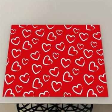 Imagem de Jogo Americano Natal Souplast Impermeável Lona Kit 4 6 8 10 ou 12 Unidades Mesa Posta (Coração 1,4 Peças)