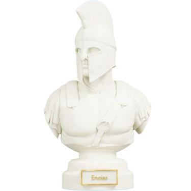 Imagem de Estátua Busto Eneias - Herói Troiano (Cor Mármore Dourado)