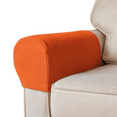 Imagem de BAHULA Capas elásticas para apoio de braço de elastano para cadeiras, sofás, poltronas, poltronas, poltronas, poltronas, poltronas e poltronas, antimanchas e lavável, conjunto de 2, laranja