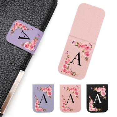 Imagem de WALLFID Conjunto de 3 marcadores magnéticos florais iniciais, marcadores magnéticos finos para livros, agendas e diários, lindos acessórios de leitura para mulheres e amantes de livros (A)