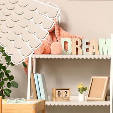 Imagem de JSIWOTH Guarnição de madeira decorativa recortada – Pacote com 6 acabamentos de moldagem ondulada para armários, espelhos, janelas, portas, berçário e decoração de casa DIY (40 cm x 4 cm, tília