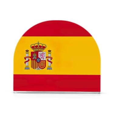 Imagem de Porta-guardanapos com bandeira espanhola para mesa, porta-guardanapos para restaurante, pacote com 2, suporte de acrílico antiderrapante