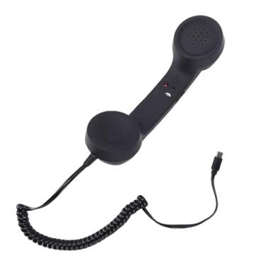 Imagem de Dpofirs Aparelho de Telefone retrô para Celular, Receptor de Telefone Com Fio Tipo C Com Controle de Volume, Aparelho Ergonômico, para Videochamadas, Conferências e Reuniões (Preta)