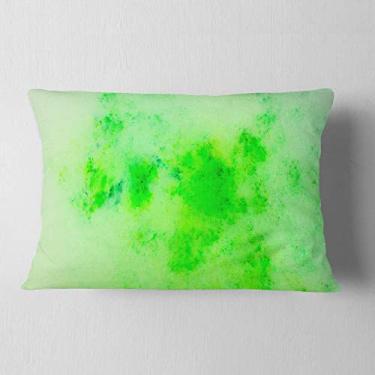 Imagem de Design verde brilhante céu fractal estrelado abstrato sala de estar lombar, sofá, almofada de alta qualidade + capa de almofada impressa em ambos os lados 30 x 50 cm