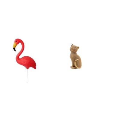 Imagem de Whtkoph Estatueta Decorativa de Jardim em Forma de Flamingo, Ideal para Festas. Estátua de Animal Colecionável para Mesa, de Entrada, Estante, Sala de Es