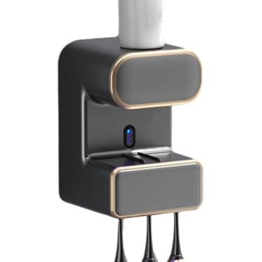 Imagem de Dispensador De Pasta Dentária - Suporte Automático Para Espremer Pasta Dentária - Suporte de Escovas de Dentes para Parede | Para Casa Banheiro Hotel Apartamento Dormitório WC