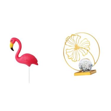 Imagem de Whtkoph Estátua de Pássaro com Folha, Figura Decorativa para Jardim, Flamingo, Escultura para Estaca de Natal, Primavera, Presente Decorativo de Aniversário.