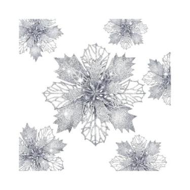 Imagem de Flores Artificiais Vermelhas, 11cm, Flores Falsas, Decoração De Árvore