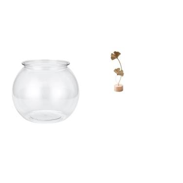 Imagem de Whtkoph Escultura Transparente em Forma de Folha, Vaso em Forma de Aquário, Ornamento Nórdico Criativo, Figura Abstrata, Peça de Artesanato para Quarto E