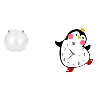 Imagem de Whtkoph Relógio de Parede de Madeira com Desenho Animado E Aquário Transparente, Ornamento Decorativo para Casa, Vaso em Formato de Aquário, para Mesa, Quarto