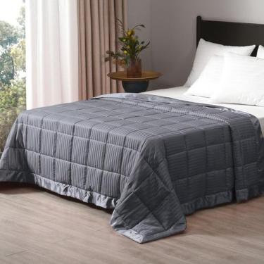 Imagem de Cobertor pesado downluxe Queen Size 6,8 kg cinza 229 x 229 cm