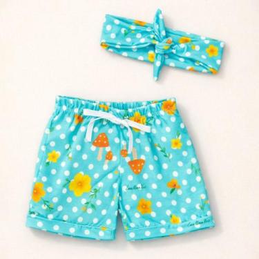 Imagem de Shorts com Faixinha Minimalista para Bebês até 12 Meses Cor:cogumeloTa