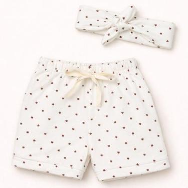 Imagem de Shorts com Faixinha Minimalista para Bebês até 12 Meses Cor:cremeTaman