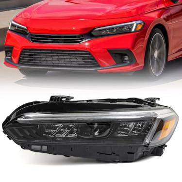 Imagem de Huray Conjunto de farol de LED completo esquerdo adequado para Honda Civic 2022-2025 LH farol OE substituição de farol de fábrica para HO2502206 114-11764AL lado do motorista